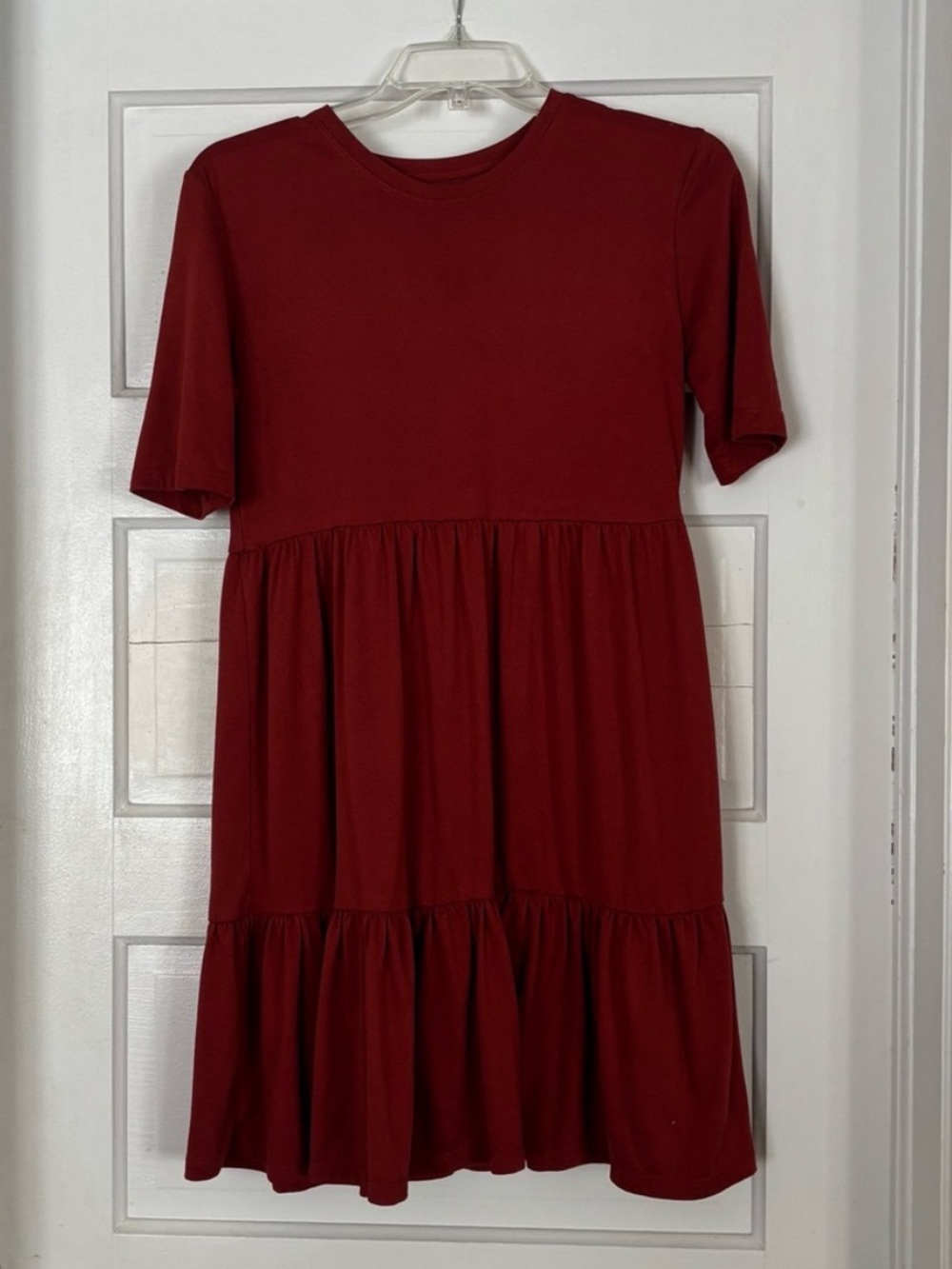 Red Babydoll Short-Sleeve Dress - Unbranded